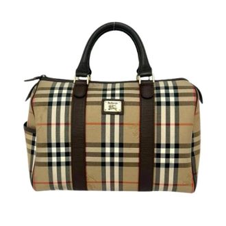 Burberry Pre-owned Handbags, female, Brown, Size: ONE SIZE Pre-owned Leather Canvas Handbag