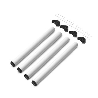 Emuca Emuca - Lote De 4 Patas Para Mesa, Di&aacute;metro 60mm, H 710mm, Acero, Pintado Blanco