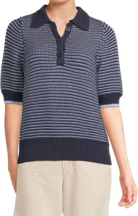Michael Stars Marley Popover Sweater In Nocturnal Stripe