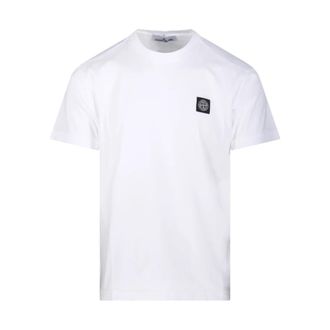 Stone Island Wit T-shirt met korte mouwen - Heren - T-shirts - Wit - L - Tops