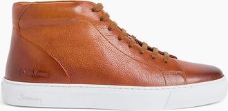 Oliver Sweeney Mens Oliver Sweeney Antiqued Leather Mid-cut Trainers - Brown - Size: UK-11 / us-12 / eu-45