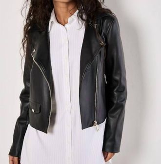 Apricot Biker Jacket In Black