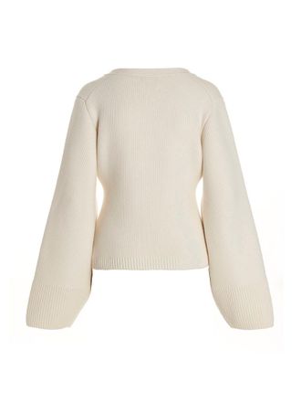 Khaite Womens White Cashmere Cardigan Clothing