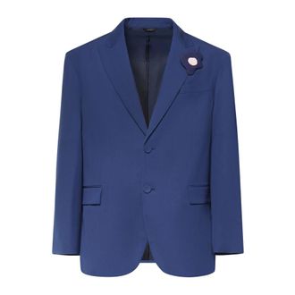 Fendi Wool Gabardine Blazer - male - Fendi - Blazers - Blue - L - Jackets