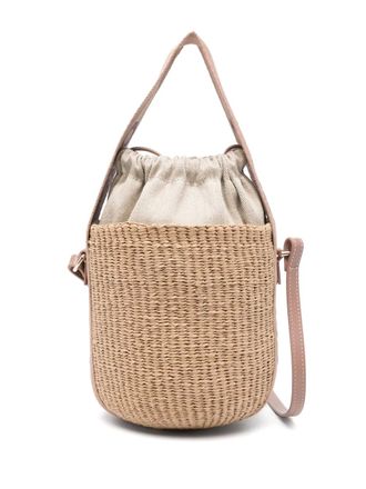 Chloé small Basket bucket bag - women - Calf Leather/Polyester/Paper/Linen/Flax/Cotton - One Size - Neutrals