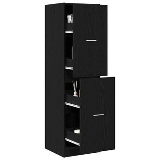 Berkfield Home Modern Apothecary cabinet Black Oak 40x41x144.5 cm Engineered Wood