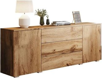 Mirjan24 Mobilier1 - Cómoda Sarasota 129, Roble wotan, Con cajones y puertas, Número de cajones: 0, 68x150x39cm