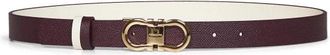 Ferragamo Gancini riem- omkeerbaar en verstelbaar - Dames - Riemen - Paars - 85 CM - Leer - Accessoires
