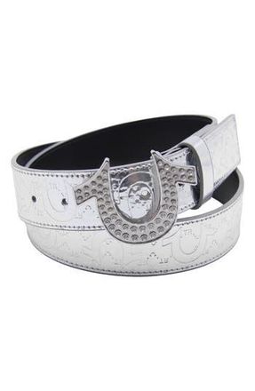 True Religion Argent Sage Horseshoe Buckle Belt in Silver at Nordstrom Rack, Size 34
