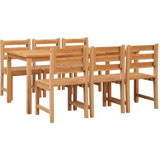 vidaXL Juego De Comedor De Jard&iacute;n 7 Piezas Madera Maciza De Teca Vidaxl