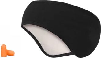 Generic Sleep Ear Muffs with Earplugs, Winter Warm Noise-Reducing Earmuffs for Men & Women, Adjustable Velcro Foldable Thermal Ear Covers Headband for Sleepin