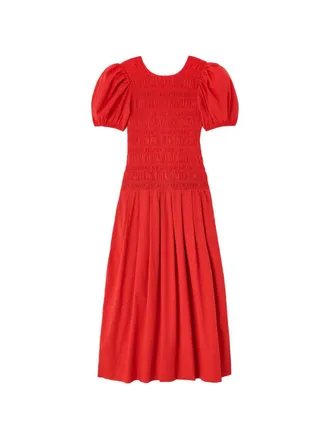 Ganni Midikleid aus Bio-Baumwolle