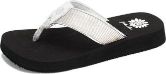 Yellow Box Womens Freehold Flip Flop In Silver
