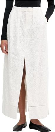 Isabelle Blanche Maxirok - Dames - Maxi Rokken - Beige - M - Katoen - Rokken