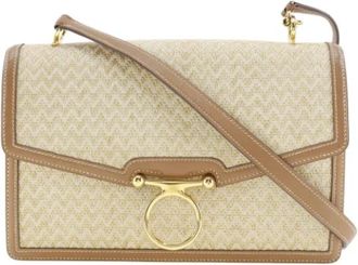 Herm&egrave;s Pre-owned Fabric shoulder-bags - Dames - Vintage Schoudertas - Beige - ONE Size - Vintage