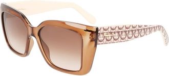 Ferragamo Brown Gradient Square Ladies Sunglasses SF1042S 232 55
