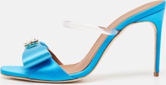 Malone Souliers Blue Satin Emily Mules