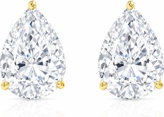 MAX + STONE Solid 14k Yellow Gold Pear Cut Cubic Zirconia Stud Earrings