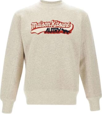 Autry Melange Kitsune Sweatshirt - Heren - Sweatshirts - Wit - M - Katoen - Hoodies & sweatvesten
