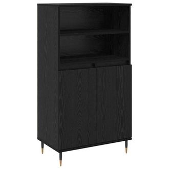 Berkfield Home Highboard with Shelf with Storage with Door Black Engineered wood