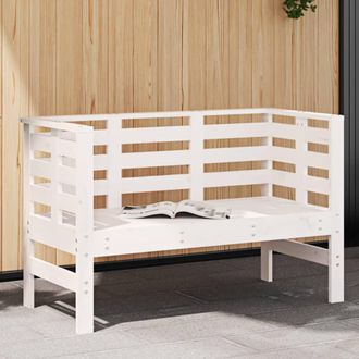 vidaXL Vidaxl - Banco De Jard&iacute;n Madera Maciza De Pino Blanco 111,5x53x71 Cm