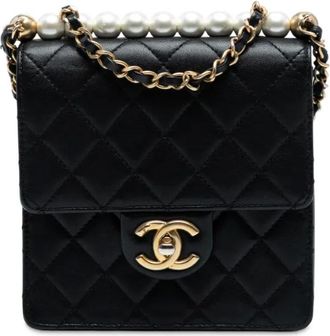 Chanel 2019 kleine Chic Pearls Flap kleine crossbodytas - Zwart