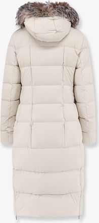 Moorer Womens Long Down Coat Zagar-Kn Water-Repellent Stretch Beige Polyamide Jacket