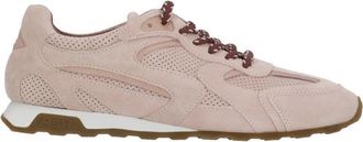 Ash Pink Kasar Perforated Suede Sneakers