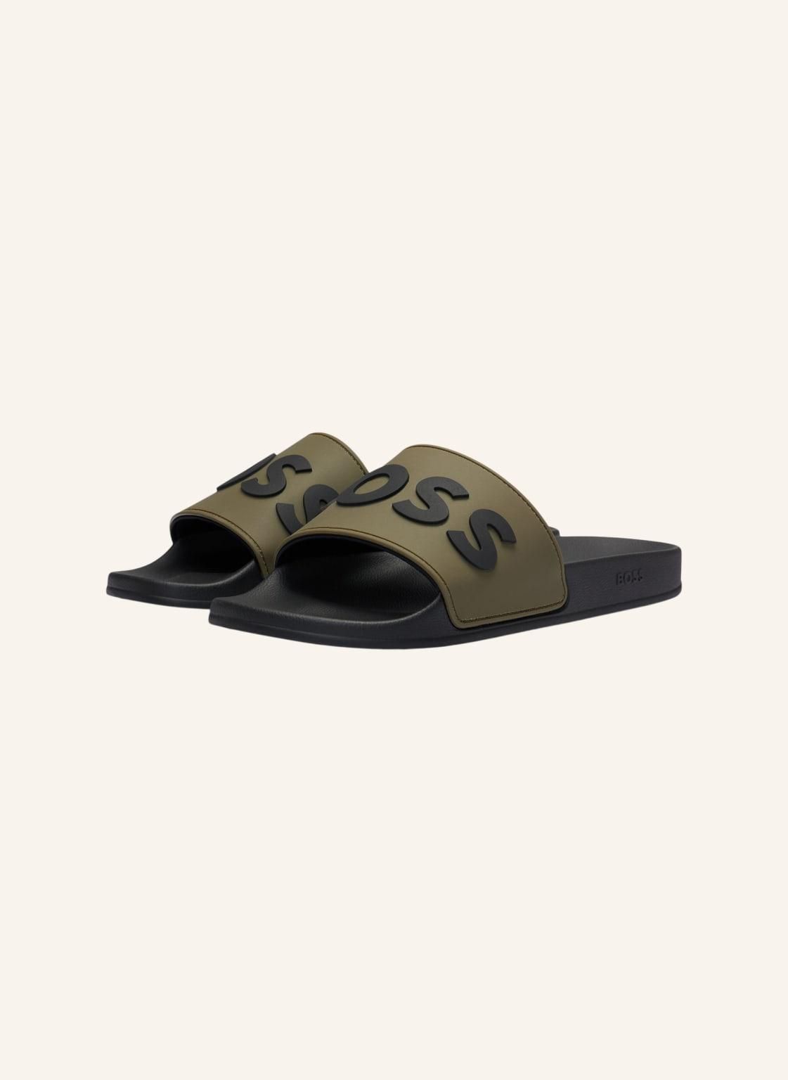 Black and gold hugo boss sliders online