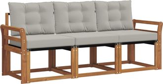 vidaXL Conjunto De Sof&aacute;s De Exterior 3 Uds. Gris Natural Y Claro Vidaxl