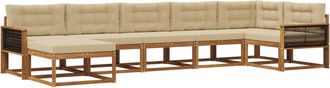 vidaXL Conjunto De Sof&aacute;s De Exterior 7 Uds. Natural Y Beige Vidaxl