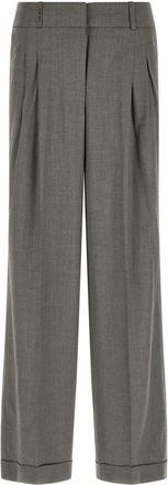 PESERICO Wide Broeken - Dames - Wijde Broeken - Grijs - XS - Wol - Broeken