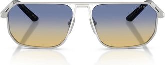 Prada Sunglasses Pra53 S 27506 Z Matte Silver/Yellow Dark Blue Men