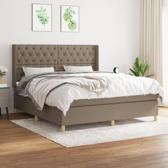 vidaXL Vidaxl - Cama Box Spring Con Colch&oacute;n Tela Gris Taupe 160x200 Cm