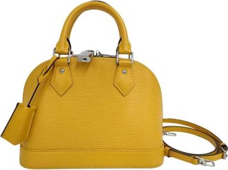 Louis Vuitton Pre-owned Handbags, female, Yellow, Size: ONE SIZE Pre-owned Petite Malle Handbag Epi Leather