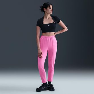Nike Womens Nike Sportswear Chill Terry Slim High-Waisted French Terry Sweatpants in Pink | FN2434-675