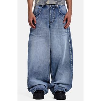Jaded London Airtex Loser Applique Colossus Jeans in Denim at Nordstrom, Size 30