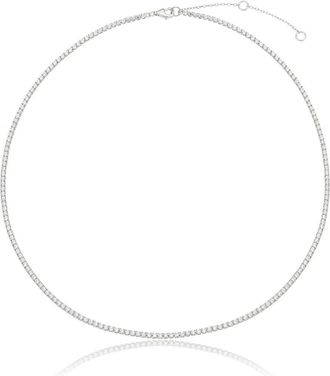 Lily & Roo Silver Diamond Style Tennis Necklace