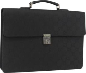 Gucci Pre-owned Handbags, female, Black, Size: ONE SIZE Pre-owned Nylon Briefcase
