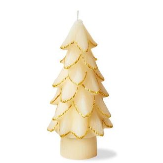 Tag Gilded Pine Tree Large Ivory Sculpted Candle for Christmas in Beige at Nordstrom