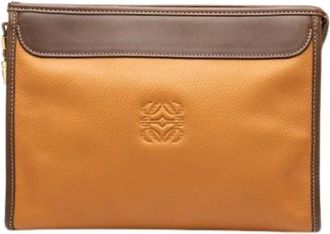 Loewe Pre-owned Clutches, female, Brown, Size: ONE SIZE Pre-owned Leather Clutch