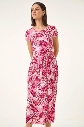 Roman Floral Pocket Midi Dress