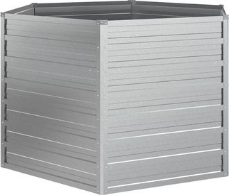 vidaXL Catino De Flores De Jard&iacute;n Alto 129x77 Cm De Acero Galvanizado De Plata