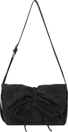 Oryany Small Ruched Flap Faux Suede Crossbody Bag in Black at Nordstrom