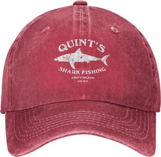 Generic Women Men Cowboy Cap Quints Shark Fishing Jaws Sports Cap Adjustable Running Hat Vintage Trucker Hat for Unisex Running Hiking