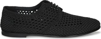 Dolce & Gabbana Gevlochten Derby Schoenen - Heren - Veterschoenen - Zwart - 44 EU - Schoenen