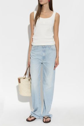Mother Dodger Sneak Jeans, Womens, Blue