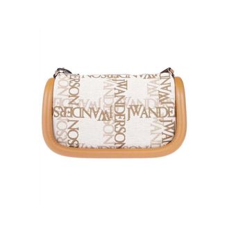 J.W.Anderson Shoulder Bags, female, Brown, Size: ONE SIZE Canvas Shoulder Bag with Adjustable Strap