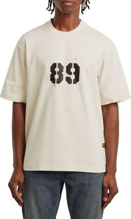 G-Star Sprayed 89 Boxy Organic Cotton Graphic T-Shirt in Whitebait at Nordstrom, Size Xx-Large