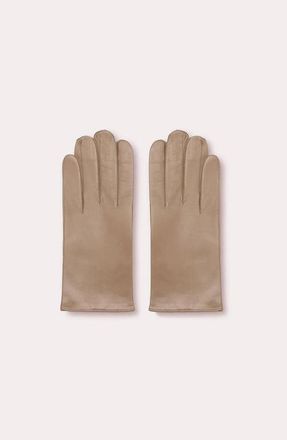 Seymoure Grant Cashmere Lined Leather Gloves in Nude at Nordstrom, Size X-Large